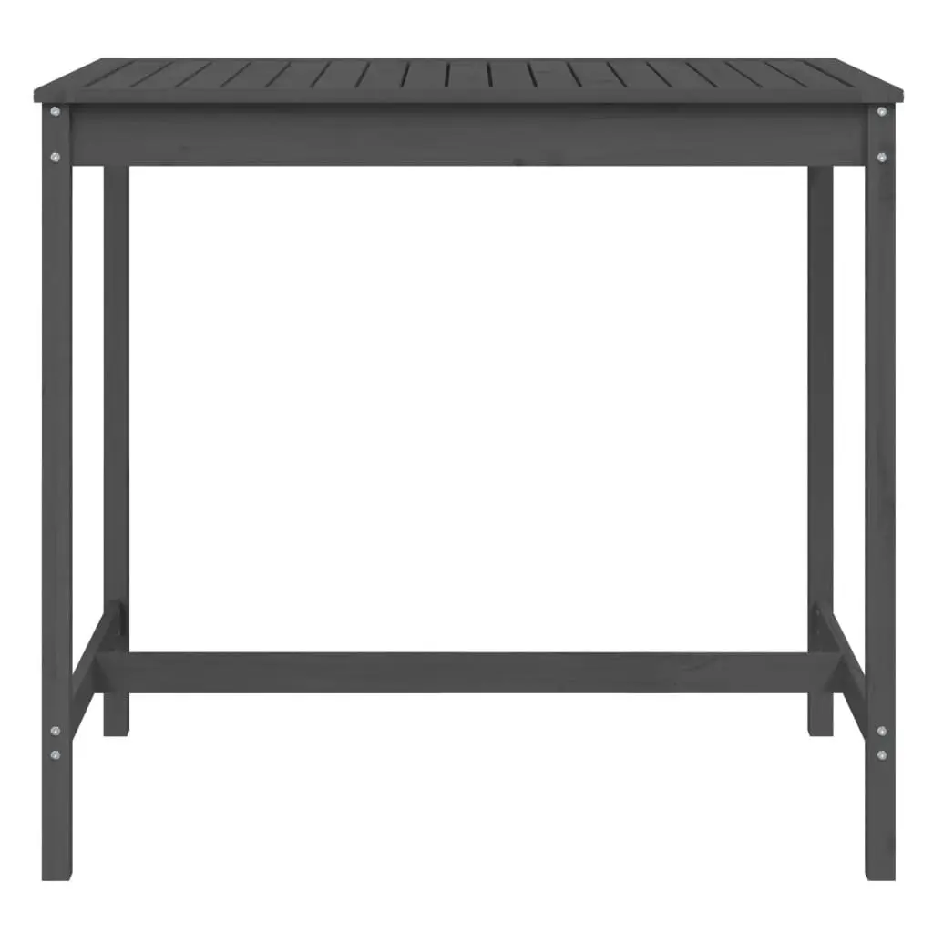 Garden Table Solid Pine Wood Outdoor Furniture Grey 121x82.5x110 cm