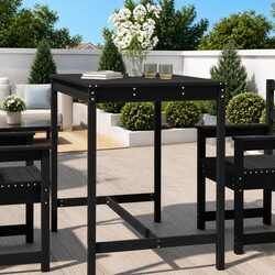 Garden Table Solid Wood Pine Black Outdoor Patio Furniture 121x82.5x110cm