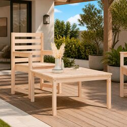 Garden Table 82.5x82.5x45 cm Solid Wood Pine Brown Patio Outdoor Furniture