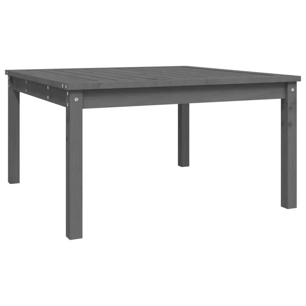 Garden Table Solid Wood Pine Grey Outdoor Dining 82.5x82.5x45cm