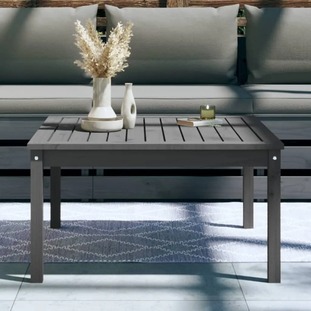 Garden Table Solid Wood Pine Grey Outdoor Dining 82.5x82.5x45cm