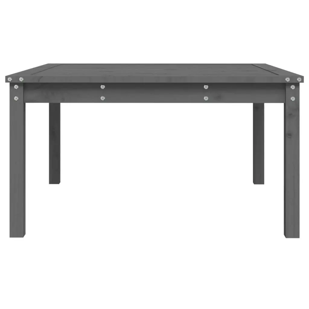 Garden Table Solid Wood Pine Grey Outdoor Dining 82.5x82.5x45cm