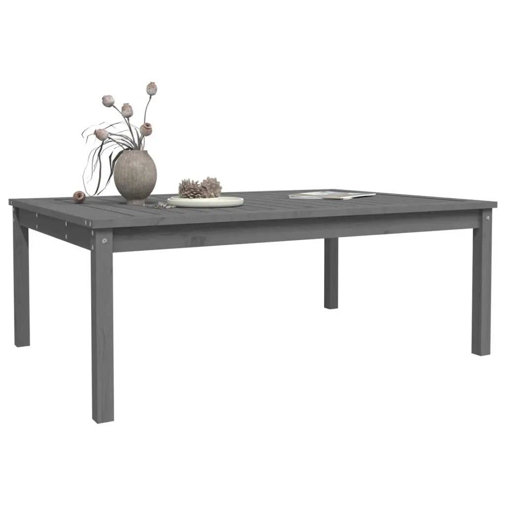 Garden Dining Table Solid Pine Wood Grey 121x82.5x45cm Outdoor Furniture