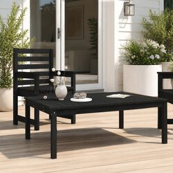 Garden Table Black Outdoor Furniture Wooden Patio Dining Lounge Desk