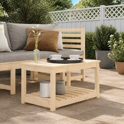 Solid Wood Pine Garden Table 82.5x50.5x45cm Brown Patio Outdoor Furniture