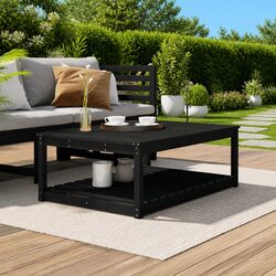 Garden Table Black 121x82.5x45cm Solid Wood Pine Patio Outdoor Furniture