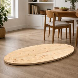 Solid Wood Pine Oval Table Top 90x45x2.5 cm Brown Wooden Replacement Surface