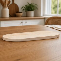 Solid Wood Pine Oval Table Top 90x45x2.5cm Brown Replacement Coffee Furniture