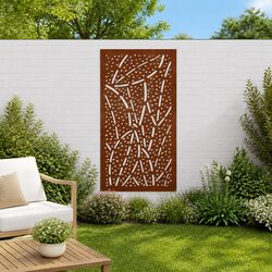 Garden Wall Art Decoration 105x55 cm Corten Steel Leaf Design Outdoor Metal