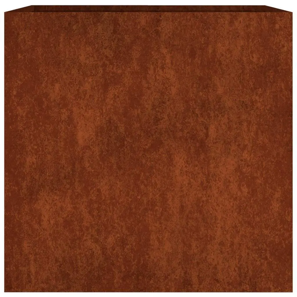 Corten Steel Planter Raised Garden Bed Outdoor Patio Balcony Decor Brown 40x41x40cm