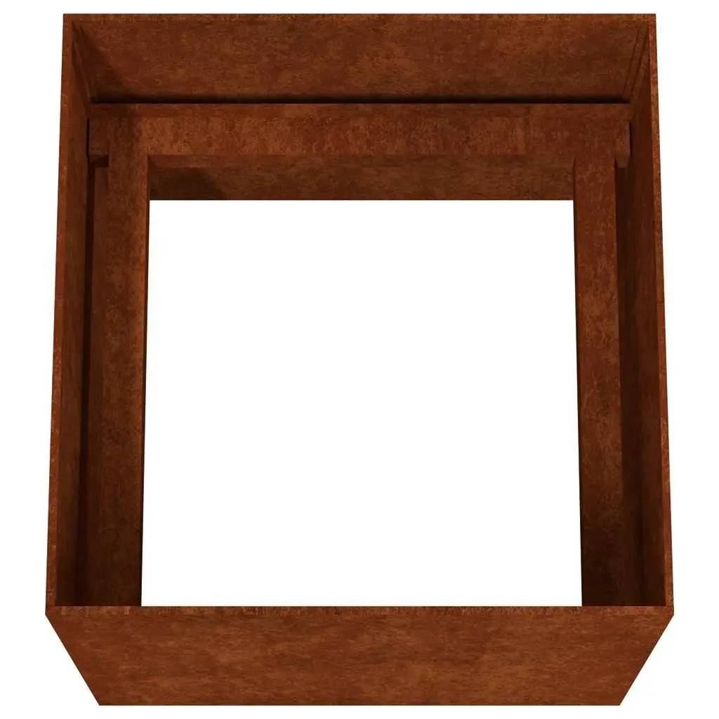 Corten Steel Planter Raised Garden Bed Outdoor Patio Balcony Decor Brown 40x41x40cm