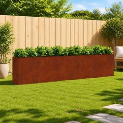 Garden Raised Bed Planter Box 360x40x80 cm Corten Steel Outdoor Flower Vegetable