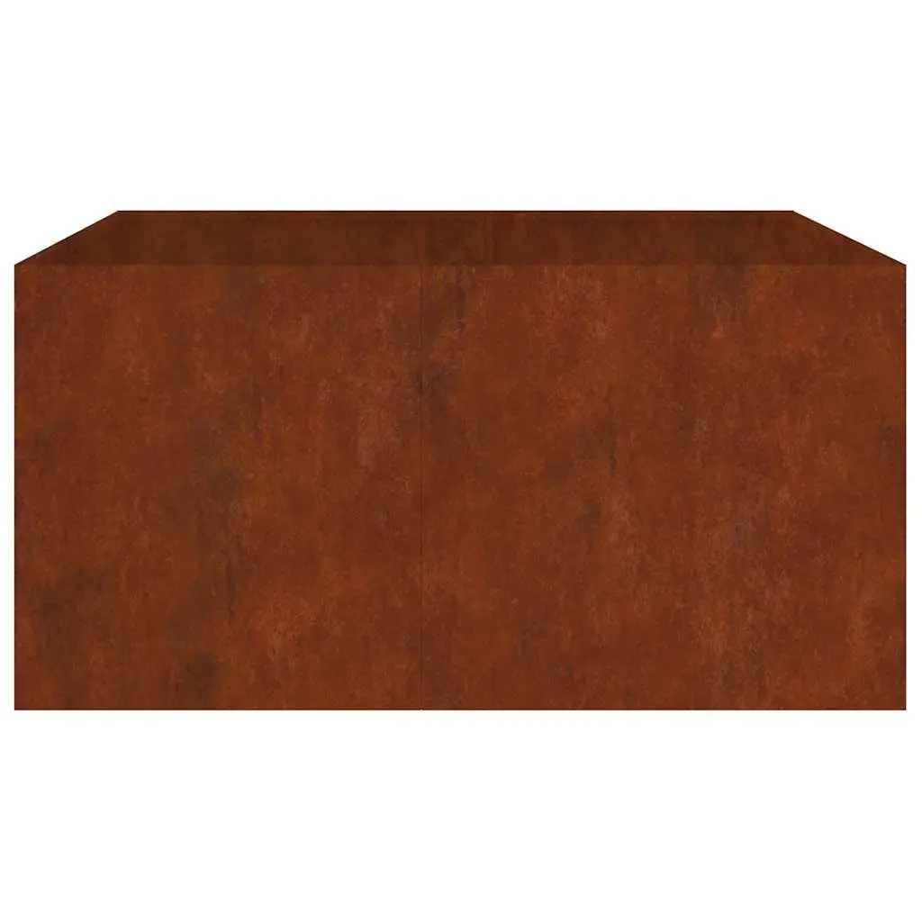 Corten Steel Planter Raised Garden Bed 80x80x40cm Outdoor Decorative Brown Flower Box
