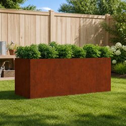 Garden Raised Bed Planter Box 200x80x80 cm Corten Steel Weathering Outdoor
