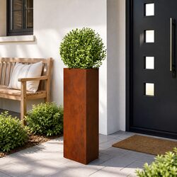 Garden Planter Box 30x26x75cm Corten Steel Large Outdoor Pots Flowers Herbs