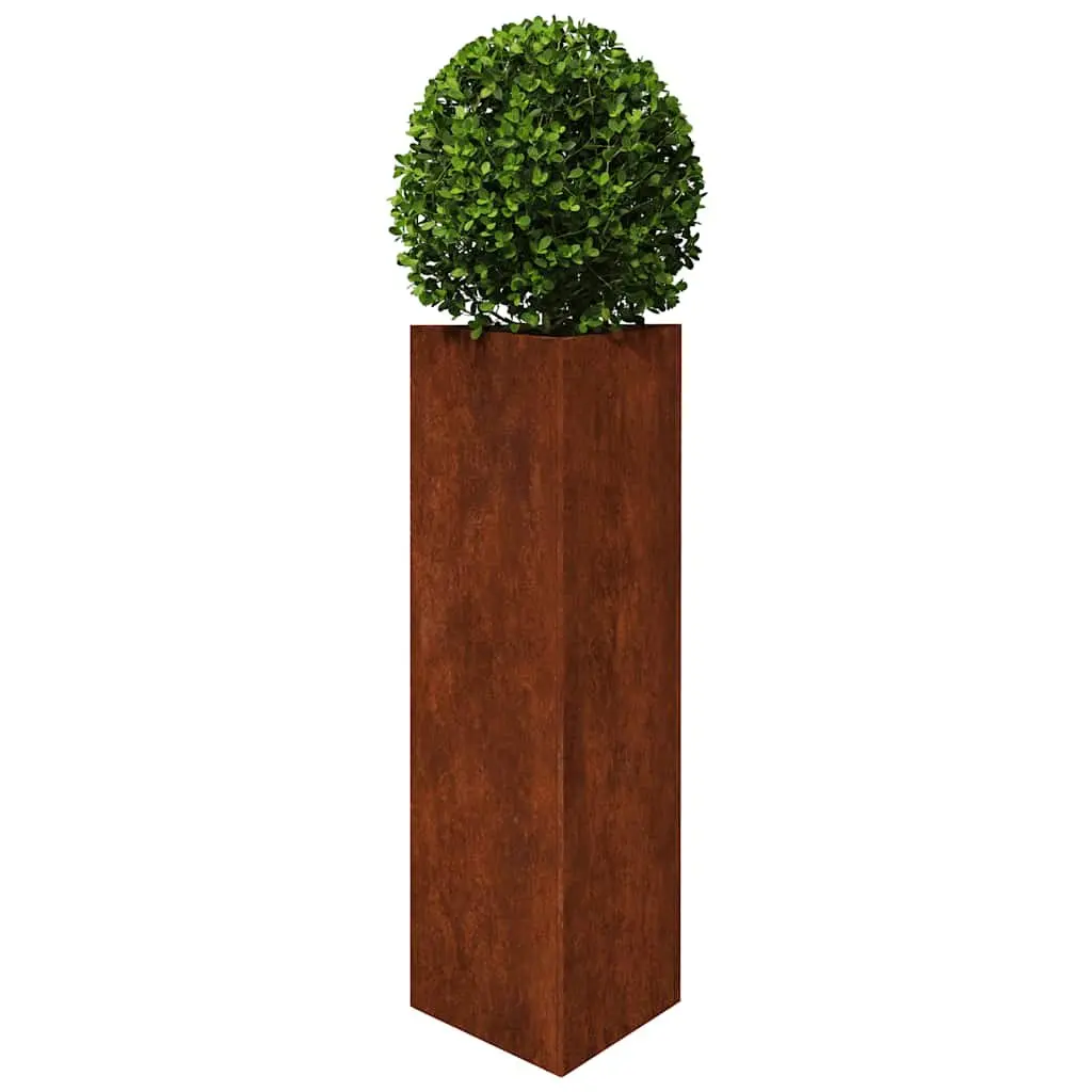 Garden Planter Box Durable Corten Steel 30x26x75cm Large Outdoor Pots for Flowers Herbs