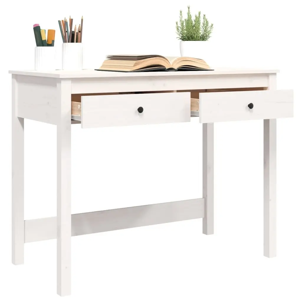 Solid Wood Desk with Drawers 100 x 50 x 78 cm White Pine Furniture