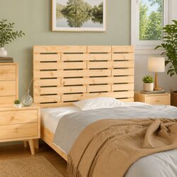 Wall Headboard 96 cm Solid Pine Wood Bedroom Mount Brown
