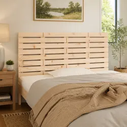 Wall Headboard 141 cm Solid Wood Pine Brown Bedroom Backrest Mount
