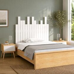 Wall Mounted Headboard 95.5cm White Solid Wood Pine Bedroom Bed Head Panel