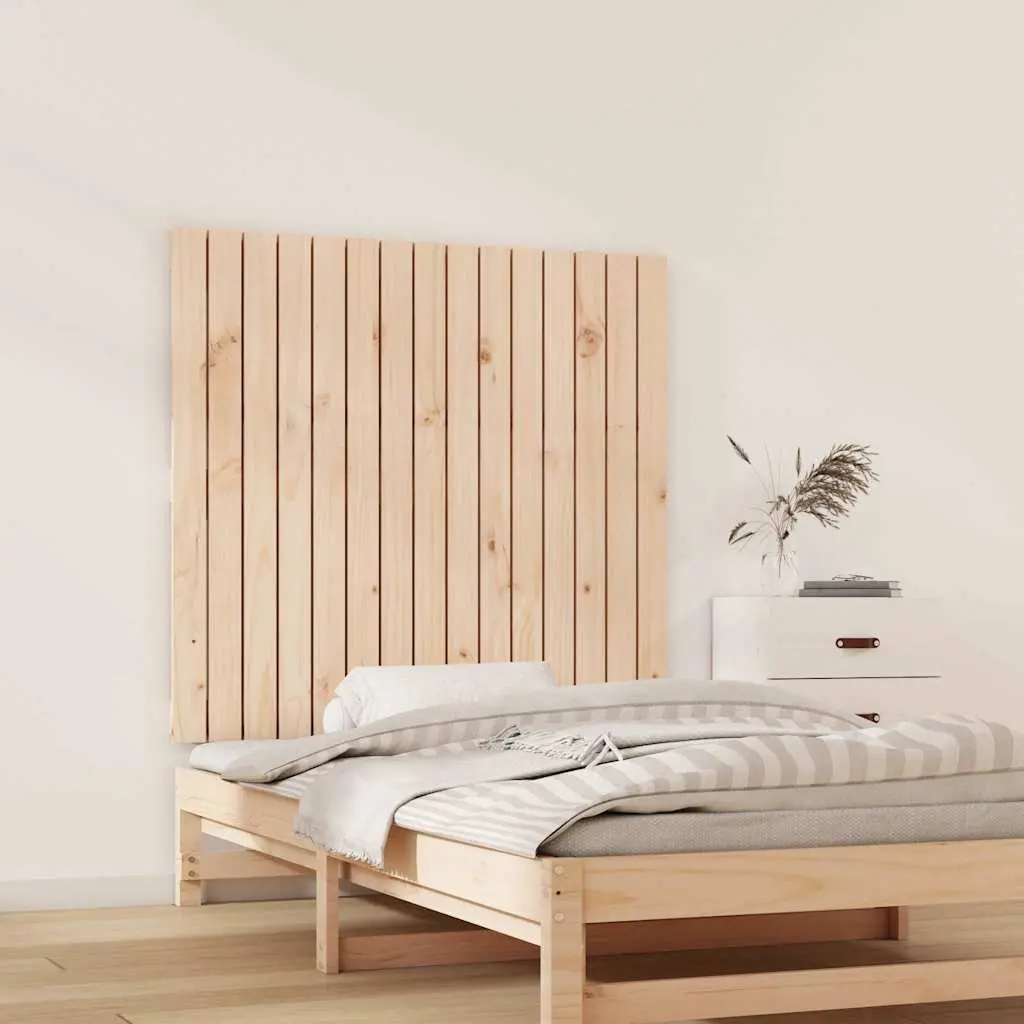 Wall Headboard Solid Pine Wood 95.5cm Brown