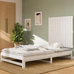 Wall Headboard White 95.5cm Solid Pine Wood Bedroom Furniture Mount