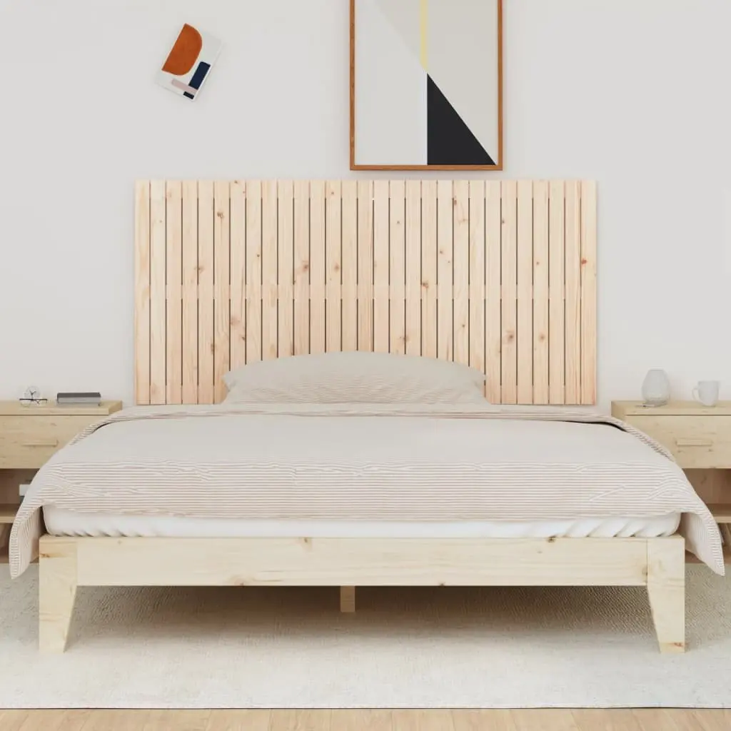 Wall Headboard Solid Pine Wood 185cm Brown