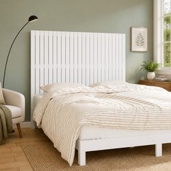 Wall Mounted Headboard 159.5cm White Solid Pine Wood Bedroom Bed Header