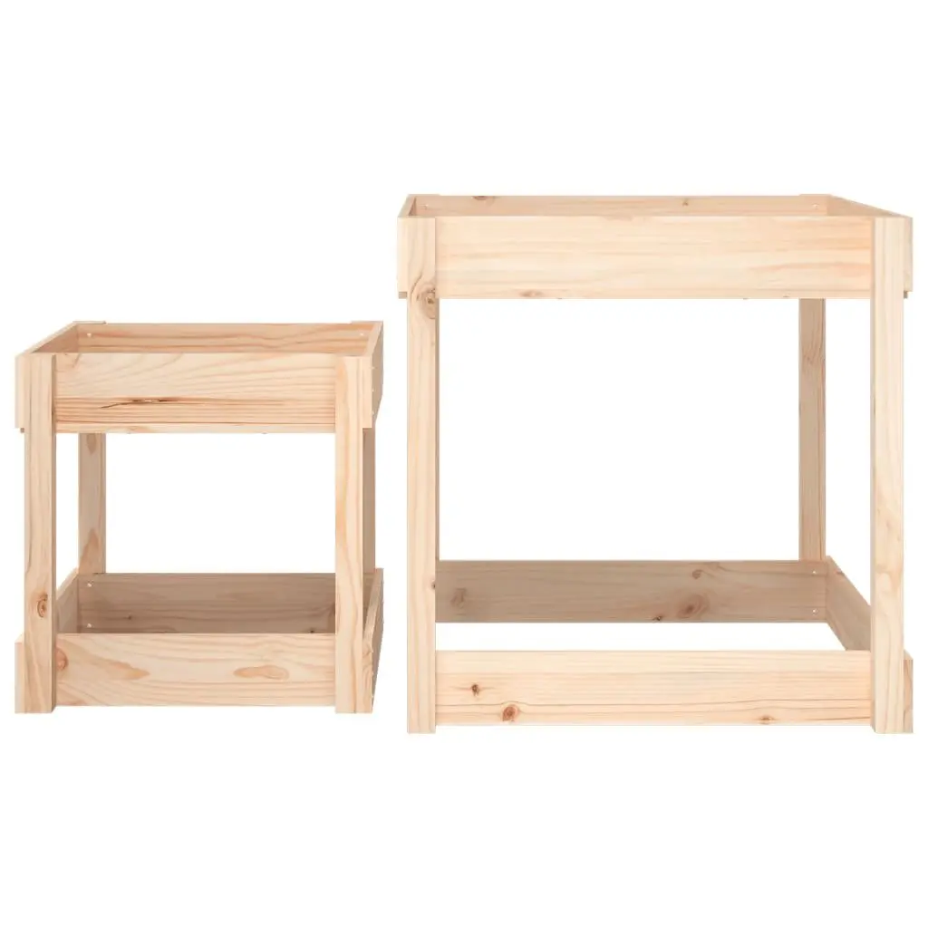 Wooden Sand Tables 2 Piece Solid Pine Wood Kids Outdoor Play Sensory Activity Natural Pine