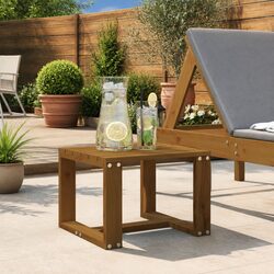 Garden Side Table Outdoor Furniture Patio Brown Wooden Coffee Accent Durable