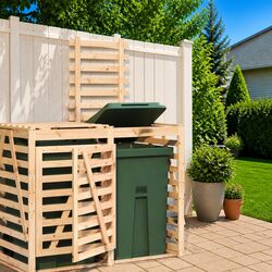 Wheelie Bin Storage Extension Solid Pine Wood Outdoor Garden Waste Container