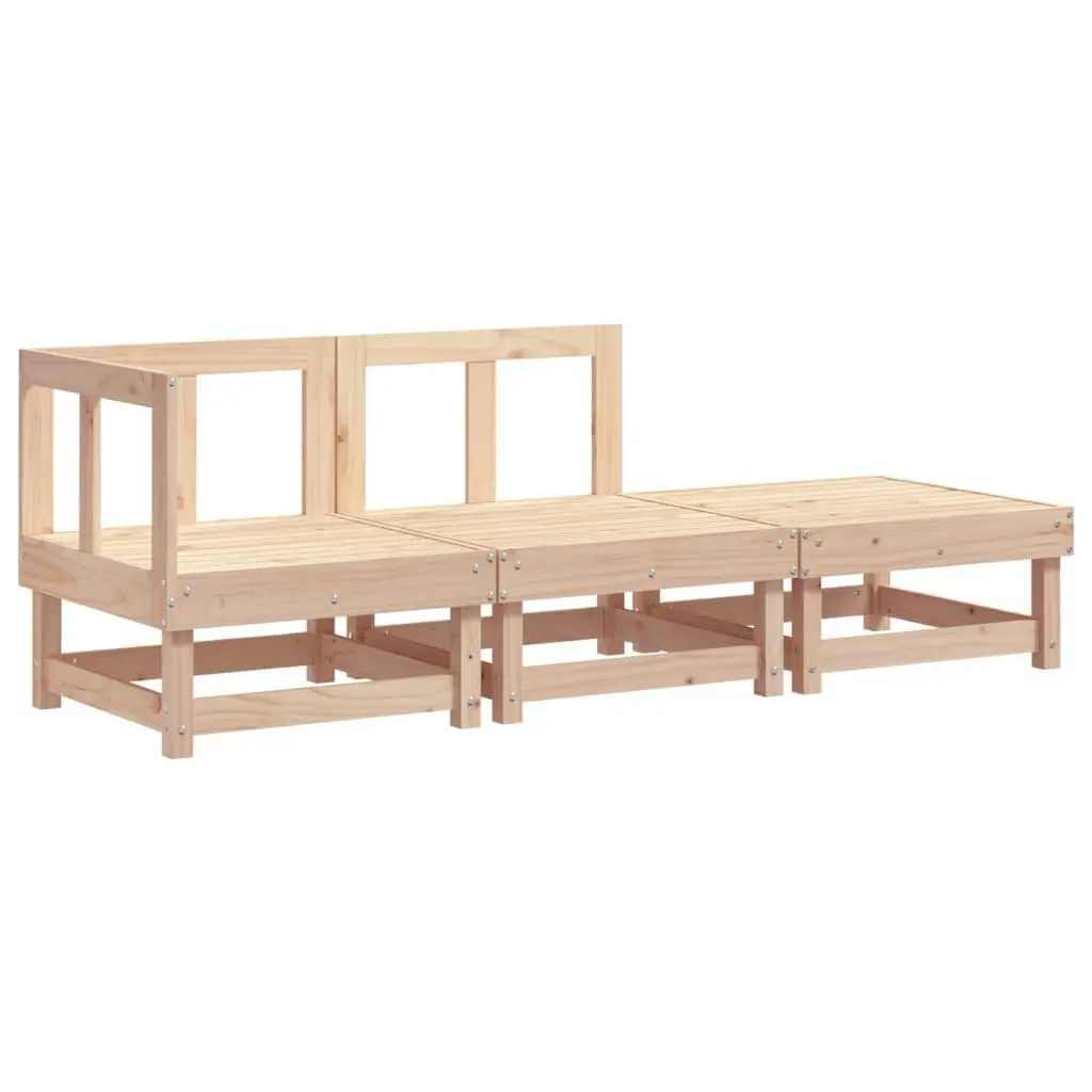 3 Piece Outdoor Garden Lounge Set Modular Sectional Sofa Patio Furniture