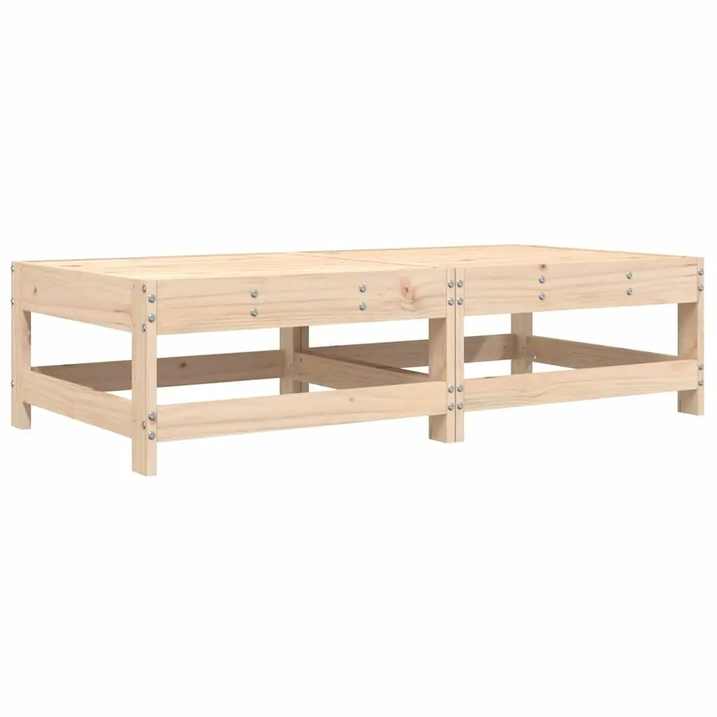 Garden Footstools Wooden with Cushions 2pcs Outdoor Seating Brown