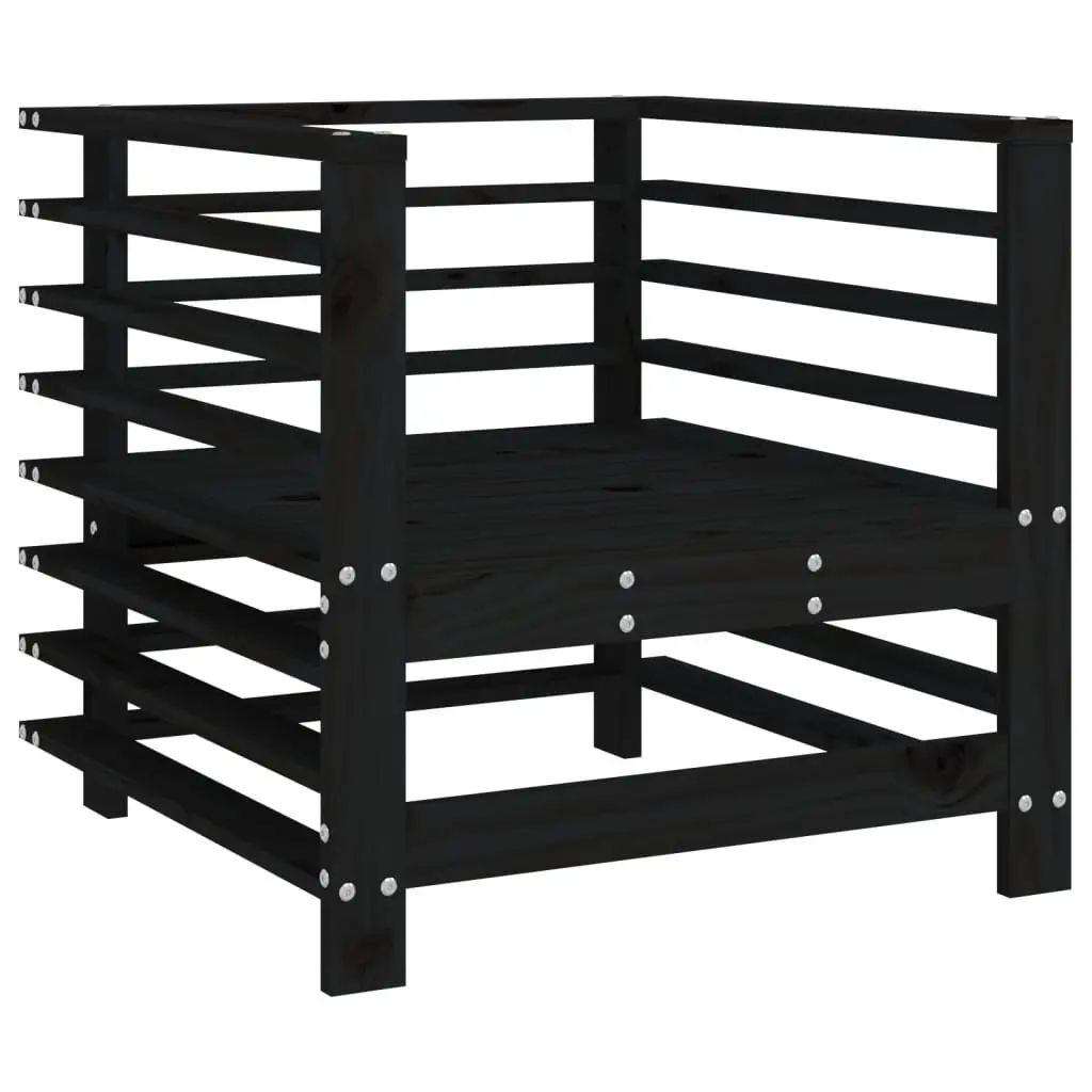 Outdoor Garden Chairs with Cushions 2 pcs Black Wood