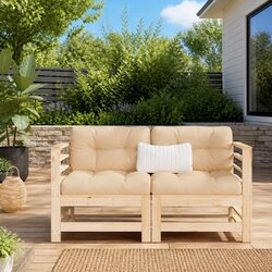 Outdoor Corner Sofas Set 2 pcs Garden Patio Seating Sectional with Cushions