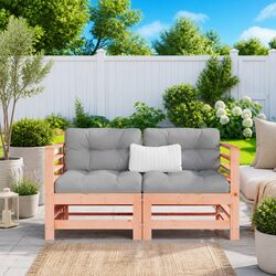 Corner Sectional Sofa with Cushions Outdoor Garden Patio Seating 2 pcs Set