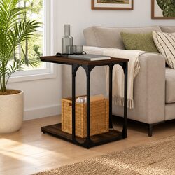 End Table Side Table Brown Oak 50x35x52cm Engineered Wood Storage Furniture