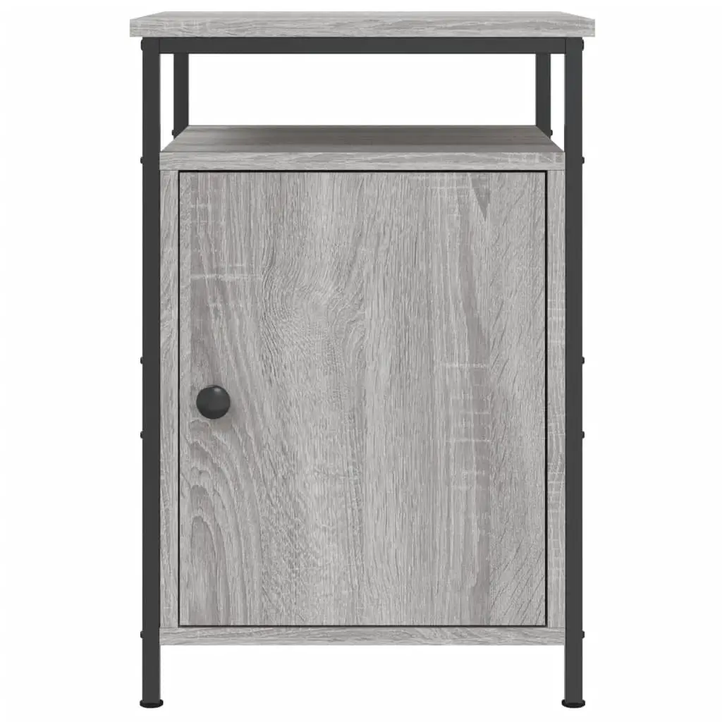 Bedside Cabinets 2 pcs Engineered Wood Storage Grey Sonoma