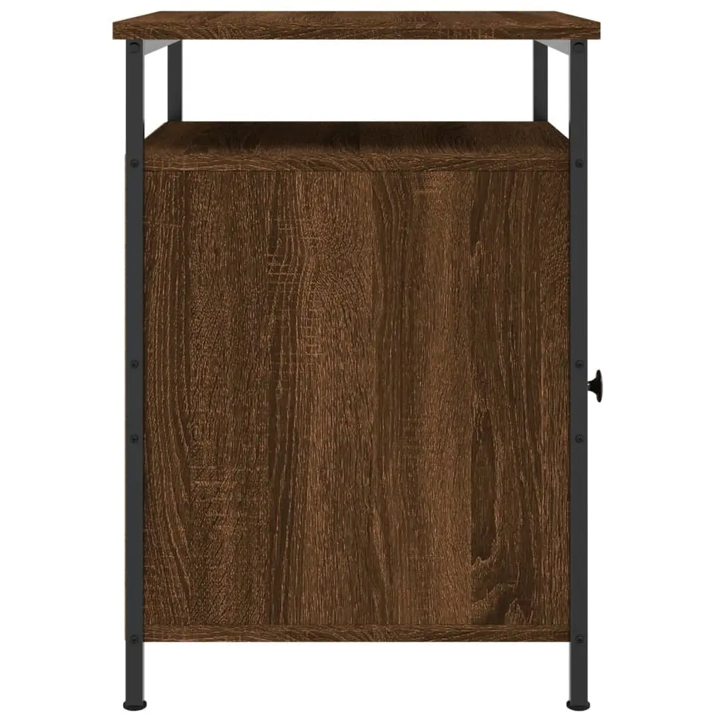 Bedside Cabinets Engineered Wood Storage Tables 2 Piece Brown