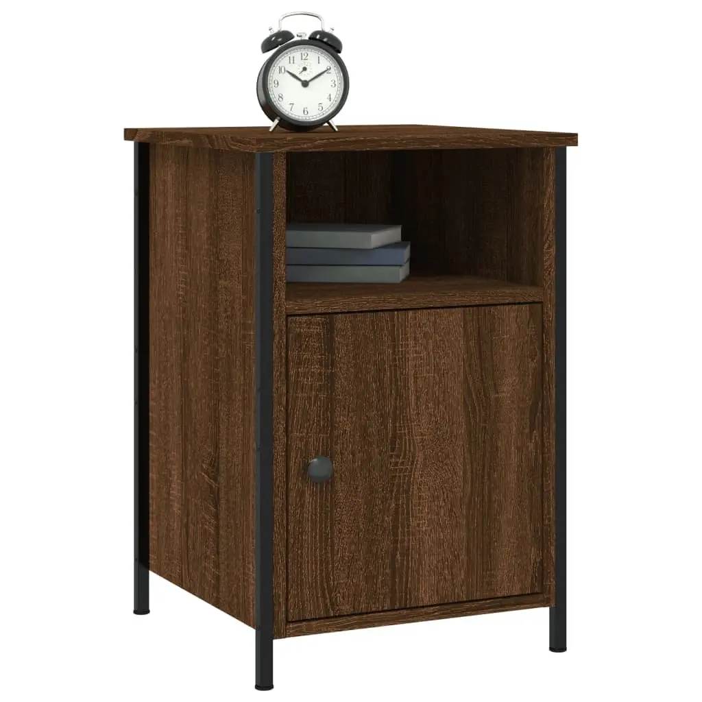 Bedside Cabinets Storage Nightstand 40x42x60 cm Brown Oak Engineered Wood 2 Piece