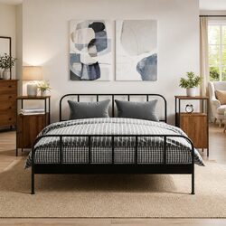Bedside Cabinets 2 pcs Brown Oak Industrial Style Storage Nightstand 41x31x80cm