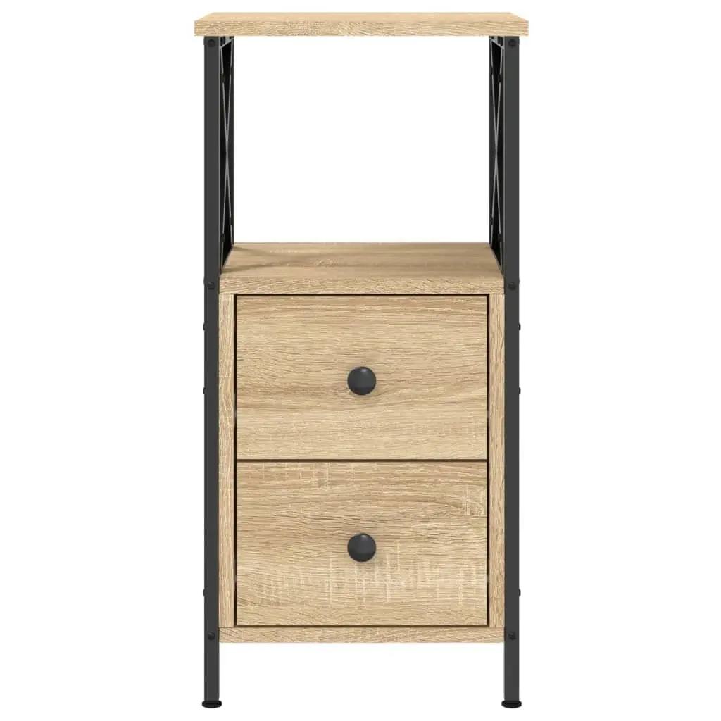 Bedside Cabinets 2 pcs Engineered Wood Brown 34x35.5x70 cm Storage Nightstands