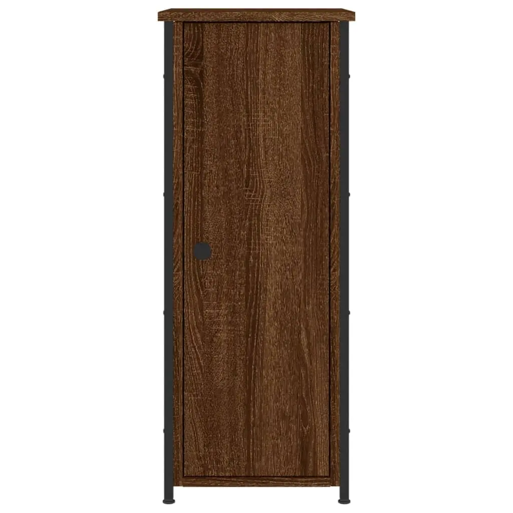Bedside Cabinet Industrial Style Engineered Wood Brown Oak 32x42x80cm
