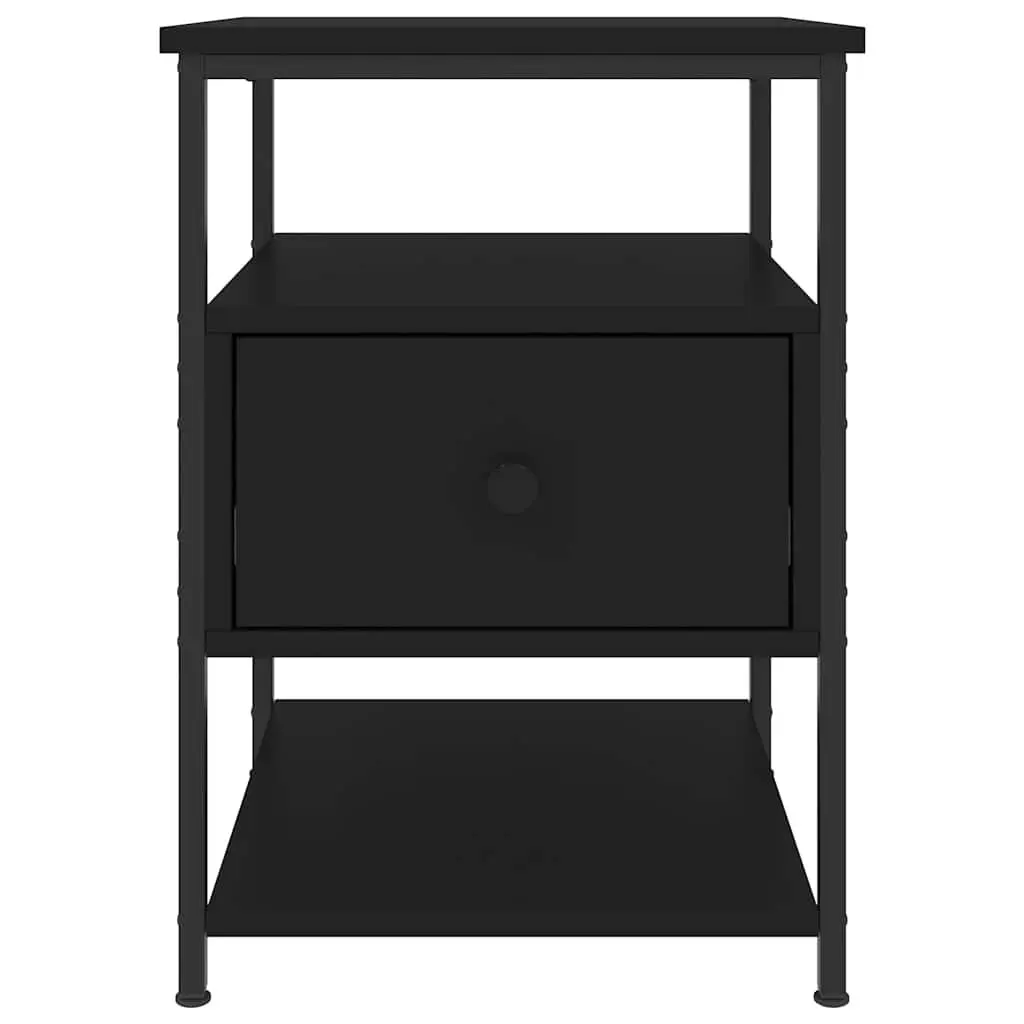 Bedside Cabinet Compact Storage 40x42x56 cm Black 2 Piece