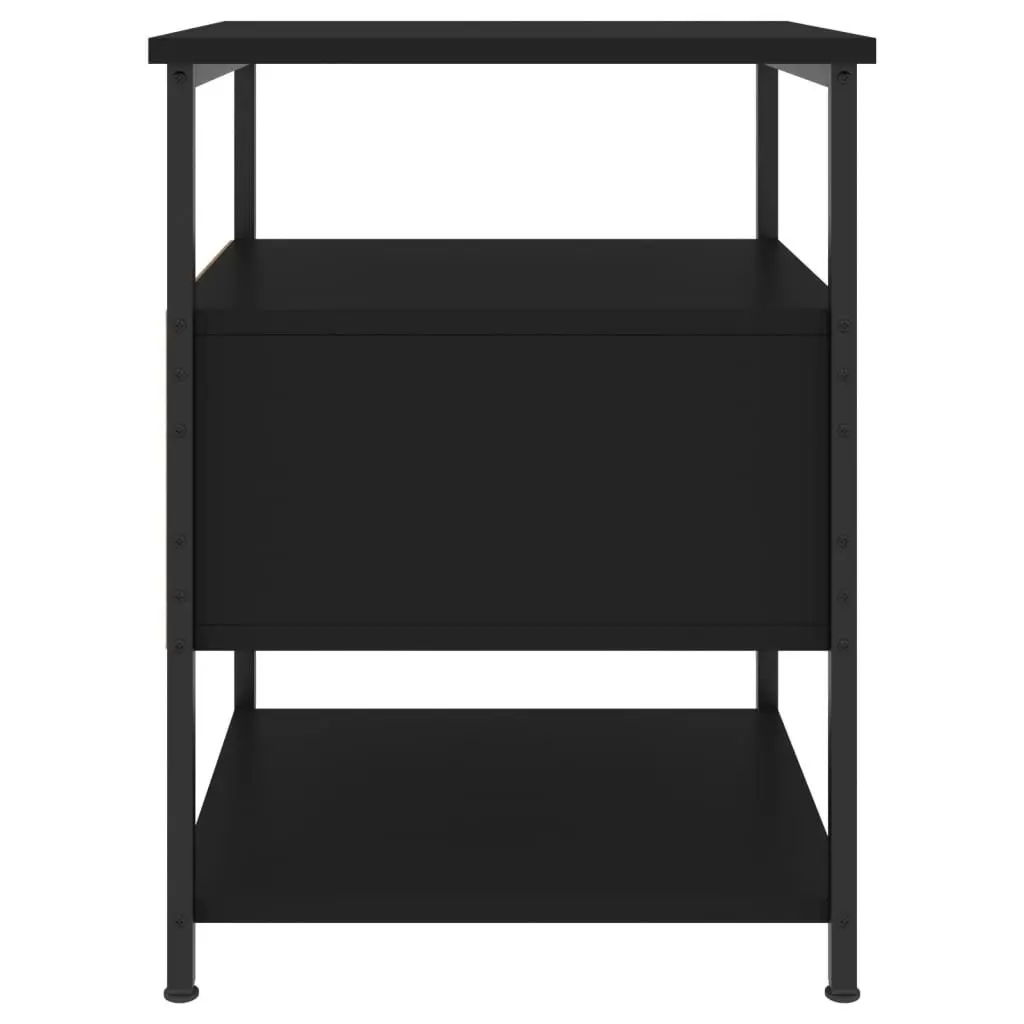 Bedside Cabinet Compact Storage 40x42x56 cm Black 2 Piece