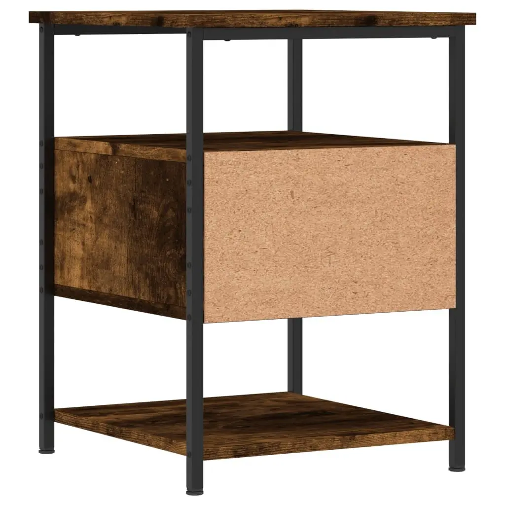 Bedside Tables 2 pcs Brown Engineered Wood Storage Cabinets Bedroom