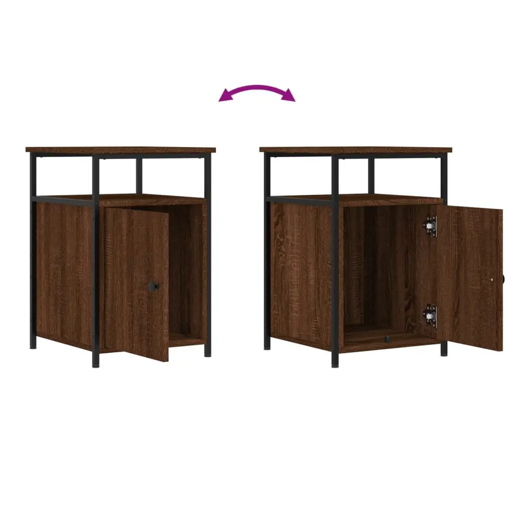 Bedside Cabinets 2 pcs Brown Oak 40x42x60 cm Engineered Wood Storage Tables