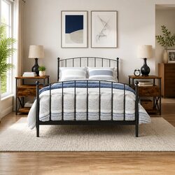 Bedside Cabinets 2 pcs Brown Engineered Wood Storage Side Tables Bedroom