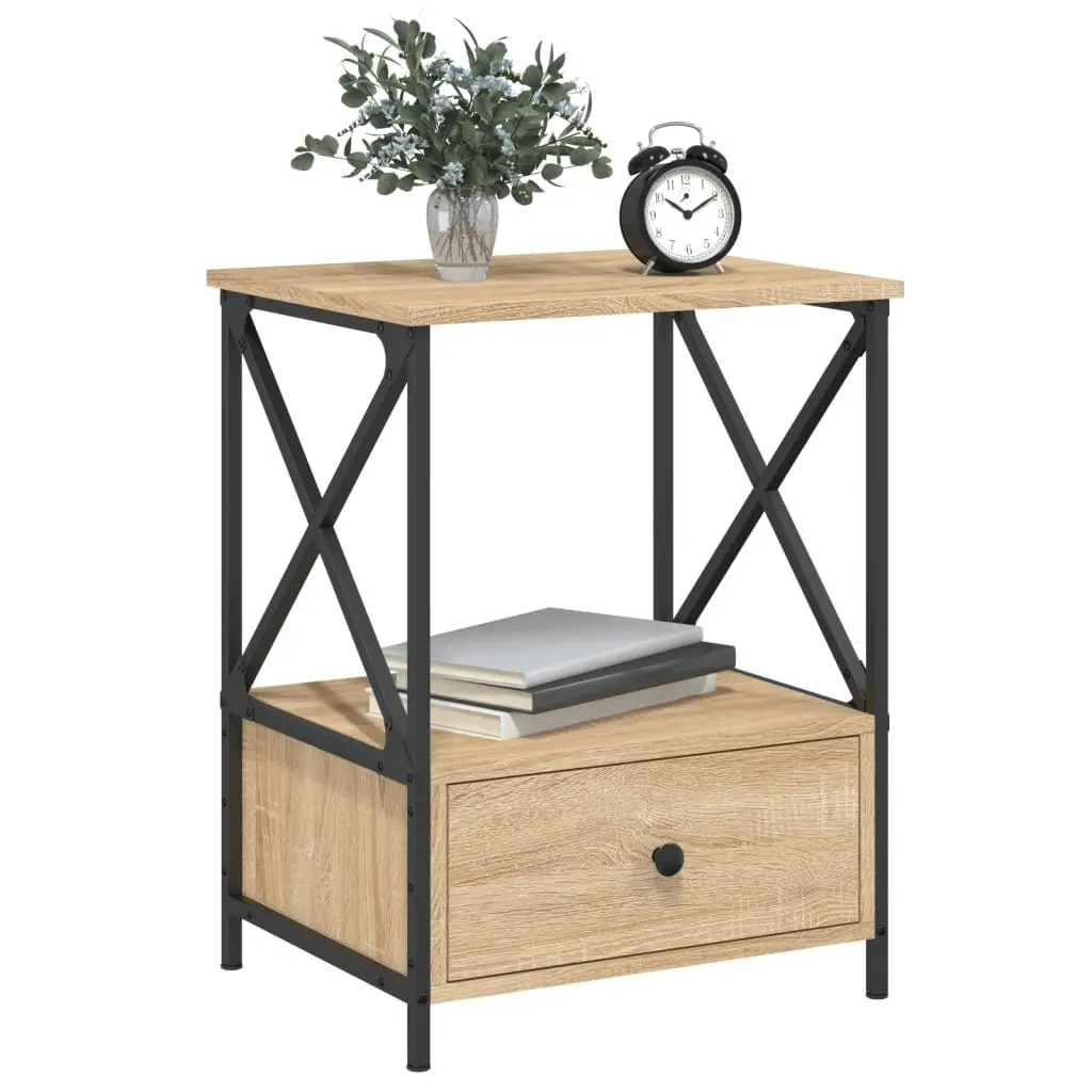 Bedside Tables Industrial Style Engineered Wood Brown 50x41x65 cm 2 Piece
