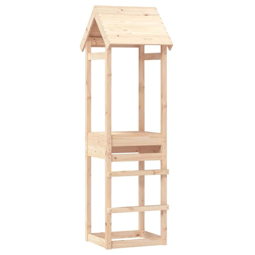 Wooden Play Tower Solid Pine Outdoor Climbing Structure 53x46.5x194 cm Brown